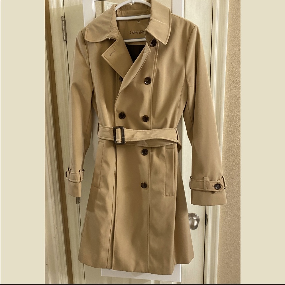 Calvin Klein Tan Water-Resistant Trench Coat